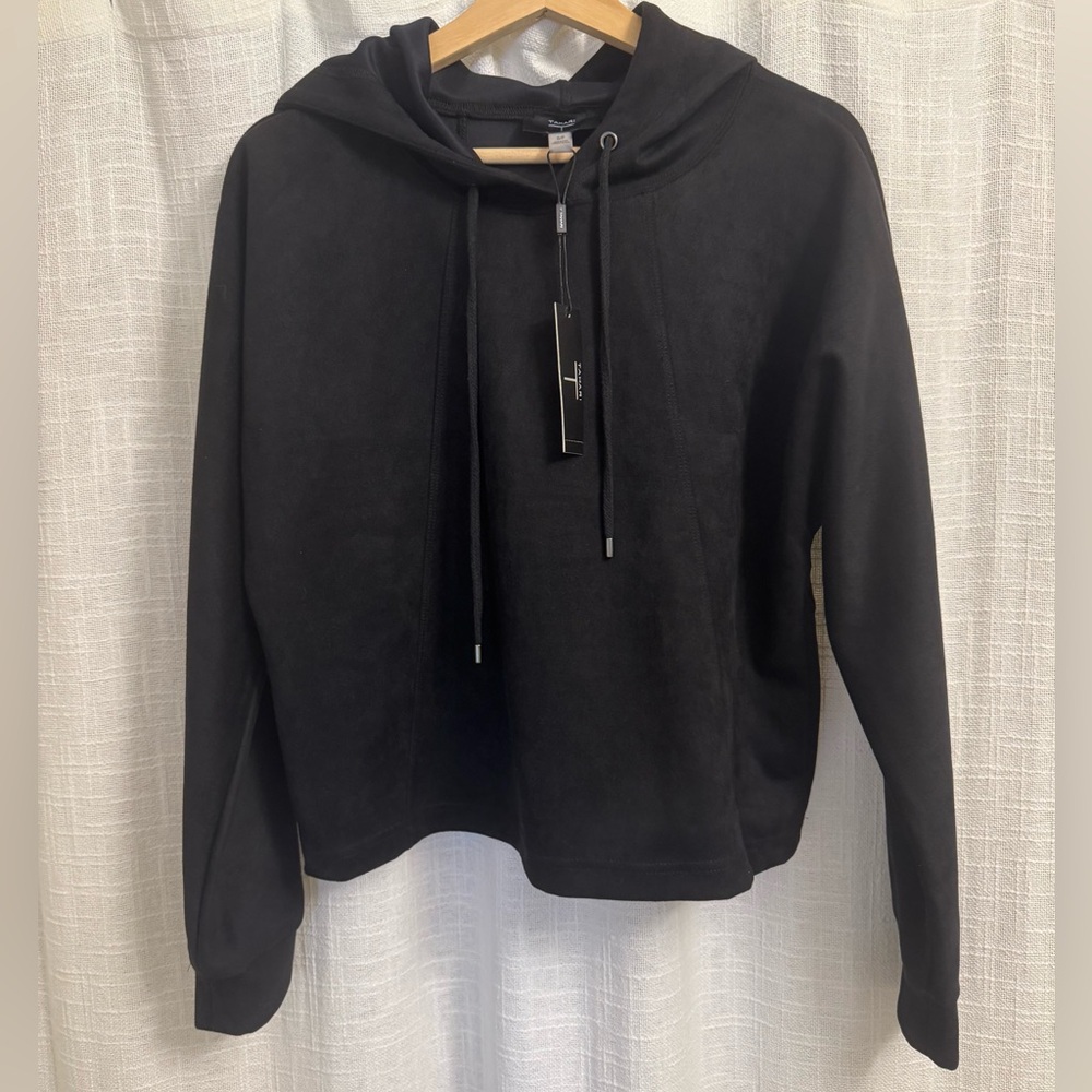 NWT Tahari Cropped Black Hoodie - Size S